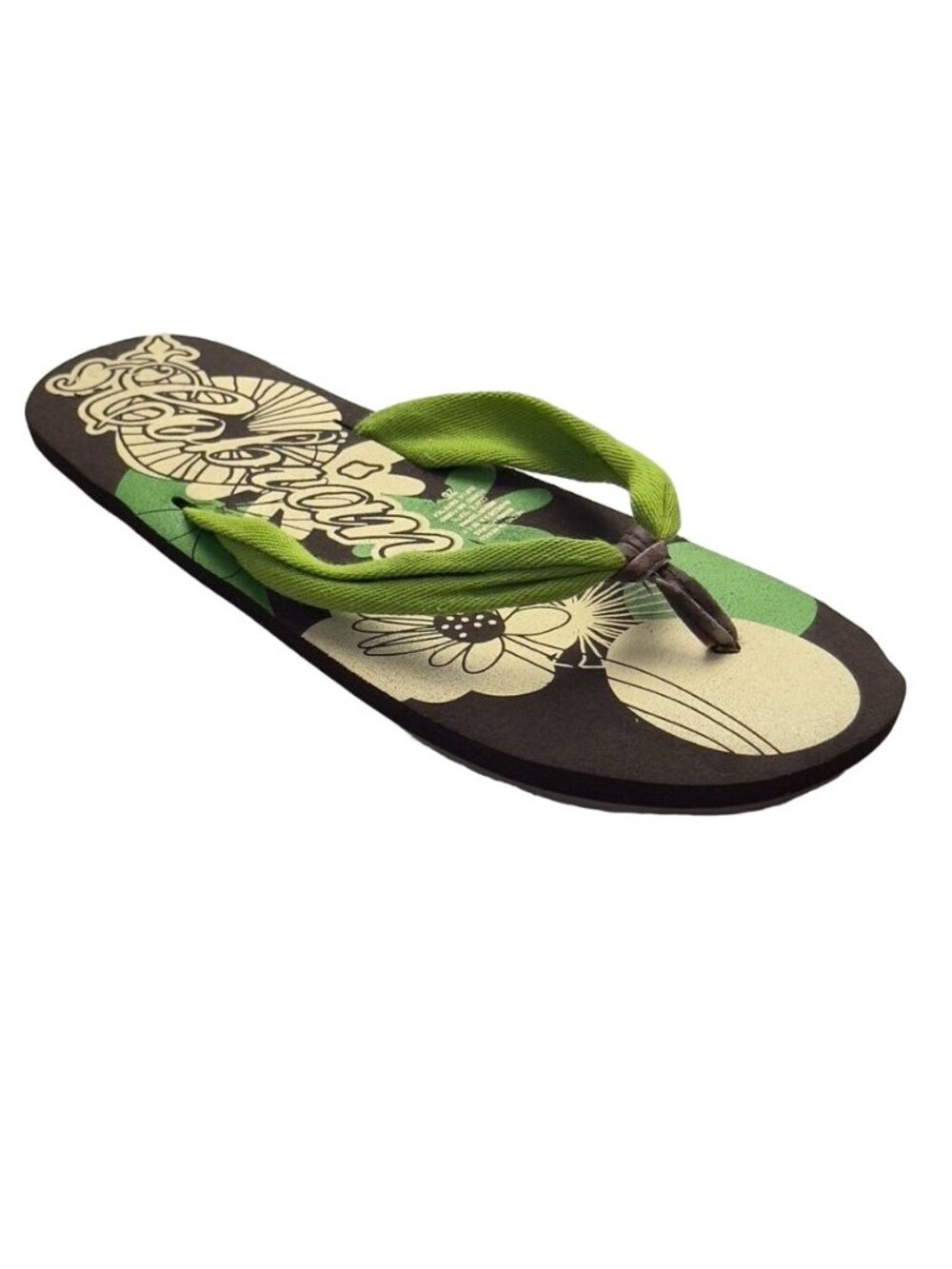 Women's Shoes COBIAN Flat Rubber Thongs Hawaiian Motif  Size 9 Hawaiian leisure
